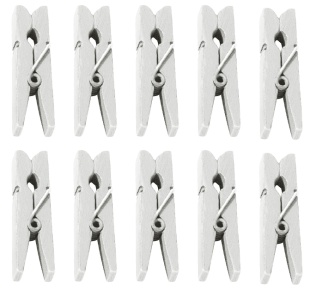 Декоративные прищепки, 3 см. Белый, 20 шт.