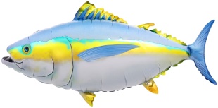 Шар (32''/81 см) Фигура, Рыба Тунец, 1 шт.